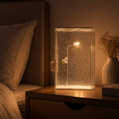 Snowfall Street Lamp LED Night Light – Acrylic Decorative Table Lamp with Swirling Snow Effect, Warm White LED, USB Powered Home Décor Gift