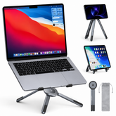 Foldable Aluminum Laptop Stand | Adjustable Magnetic Laptop & Tablet Stand | Portable Ergonomic Stand for Laptop, Tablet & Phone
