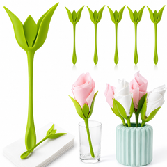 Flower Shaped Napkin Holder Clips | Reusable Decorative Floral Napkin Rings | Creative Table Decor for Parties, Weddings & Dining (Pack of 5)