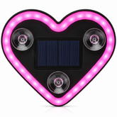 Heart Shape Solar Car Window Light | LED Neon Ambient Decoration Light | Rechargeable Romantic Car Interior Window Lamp with Suction Cups
