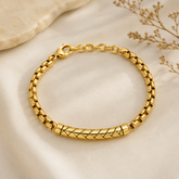 Vreya Gold Plated Bracelet for Men & Women | Premium Chain Link Design | Adjustable Fashion Bracelet | Lightweight Daily Wear Jewelry | Stylish Gift for Him & Her