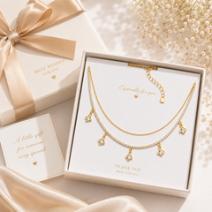 Perfect Gift for Her – Gold-Plated Mangalsutra Necklace with CZ Stones | Traditional & Modern Bridal Jewelry | Gift-Ready Packaging