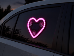 Heart Shape Solar Car Window Light | LED Neon Ambient Decoration Light | Rechargeable Romantic Car Interior Window Lamp with Suction Cups