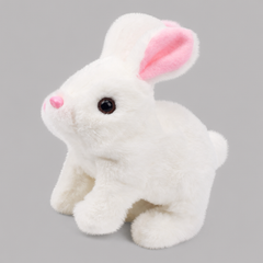 Walking Rabbit Plush Toy for Kids | Hopping Bunny with Wiggling Ears & Nose | Soft Interactive White Bunny Gift for Boys & Girls
