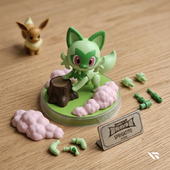 Pokemon Sprigatito Mini Block Figure Kit | Buildable Pocket Monster Collectible Model