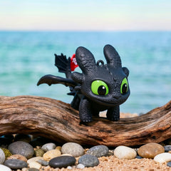 Night Dragon Keychain with Glowing LED Eyes | Cute Black Dragon Backpack Charm | Collectible Keyring for Bags, Keys & Car Accessories