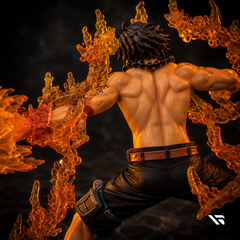 Portgas D. Ace Fire Fist LED Lamp Action Figure | One Piece Flame Effect Collectible Figure with Light-Up Display Base | Anime Desk Decor & Night Light