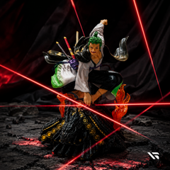 Roronoa Zoro Wano Battle Stance Action Figure | Three Sword Style Anime Collectible Statue