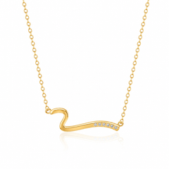 Minimalist Gold Plated Necklace for Women | Dainty Gold-Plated Pendant Necklace with Crystal Accents | Elegant Everyday Jewelry | Gift for Her