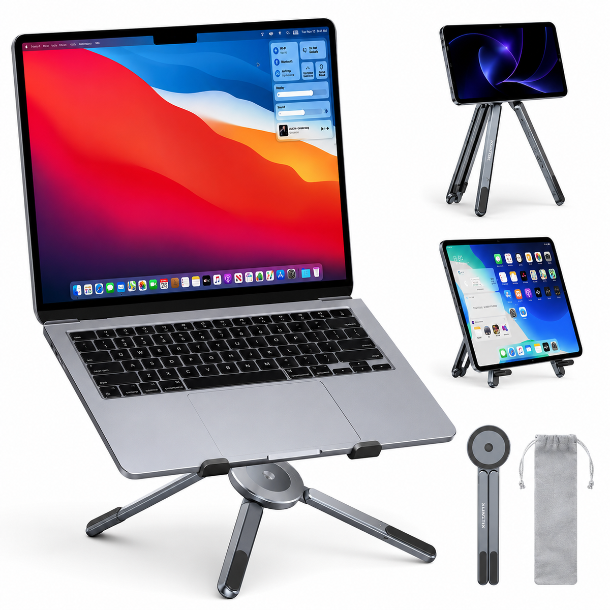 Foldable Aluminum Laptop Stand | Adjustable Magnetic Laptop & Tablet Stand | Portable Ergonomic Stand for Laptop, Tablet & Phone