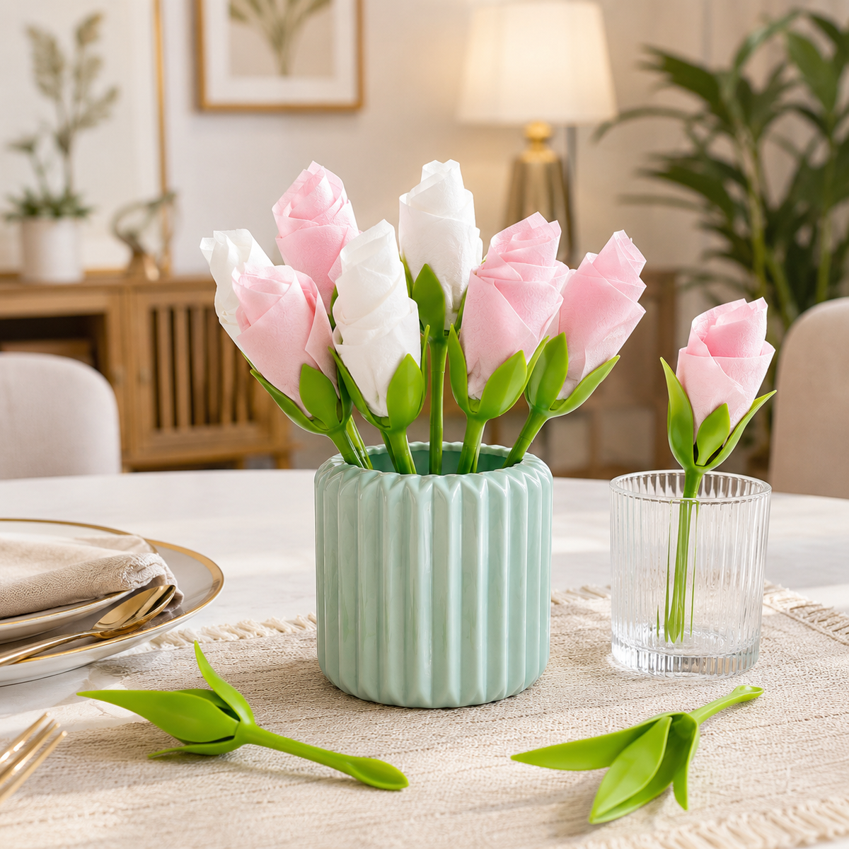 Flower Shaped Napkin Holder Clips | Reusable Decorative Floral Napkin Rings | Creative Table Decor for Parties, Weddings & Dining (Pack of 5)
