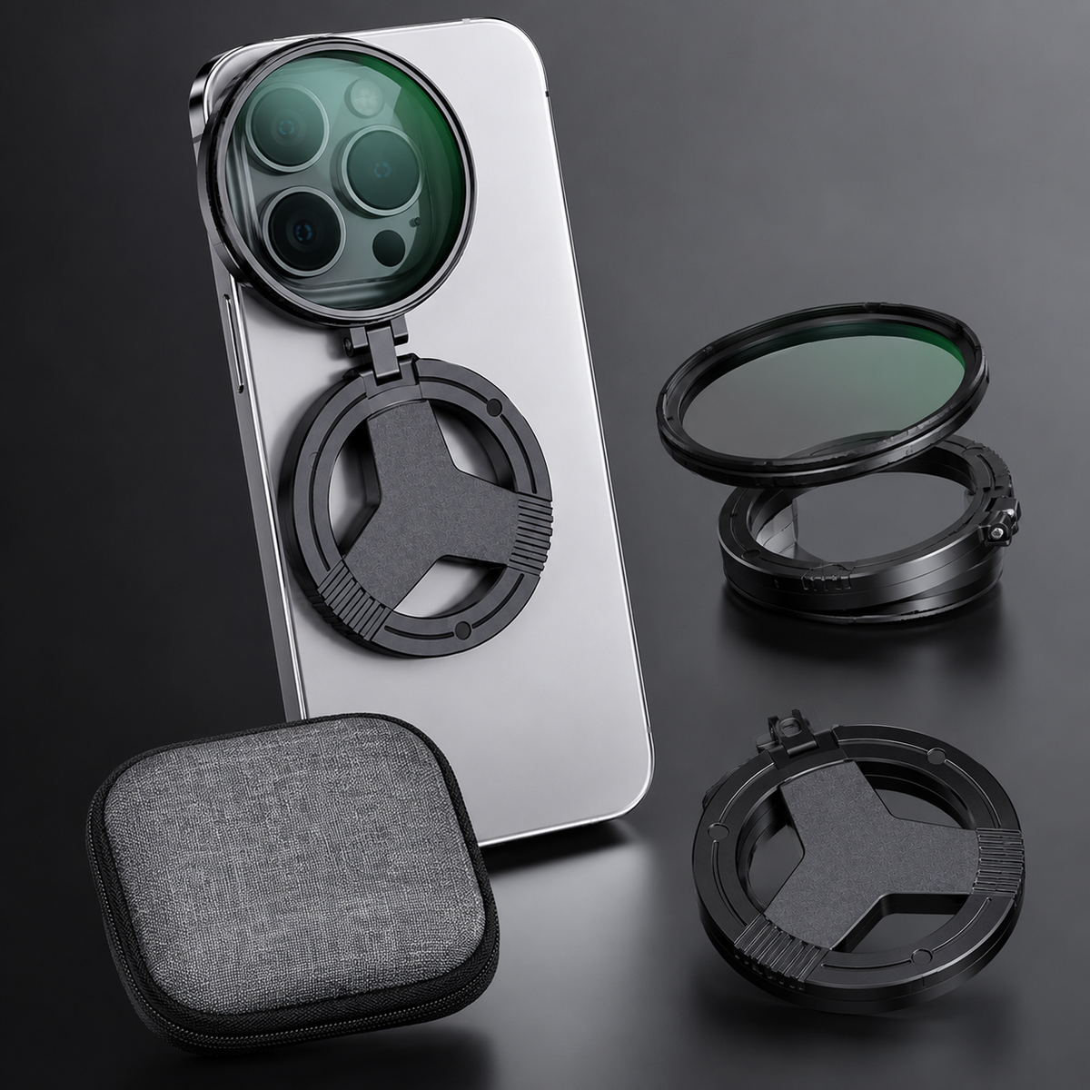 Magnetic CPL Phone Camera Lens Filter | Anti-Glare Circular Polarizer Filter Kit | Universal Clip-On Mobile Camera Lens for iPhone & Android