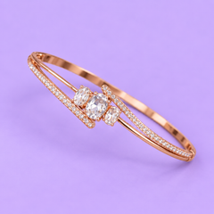 Elegant Triple Stone Crystal Bangle Bracelet