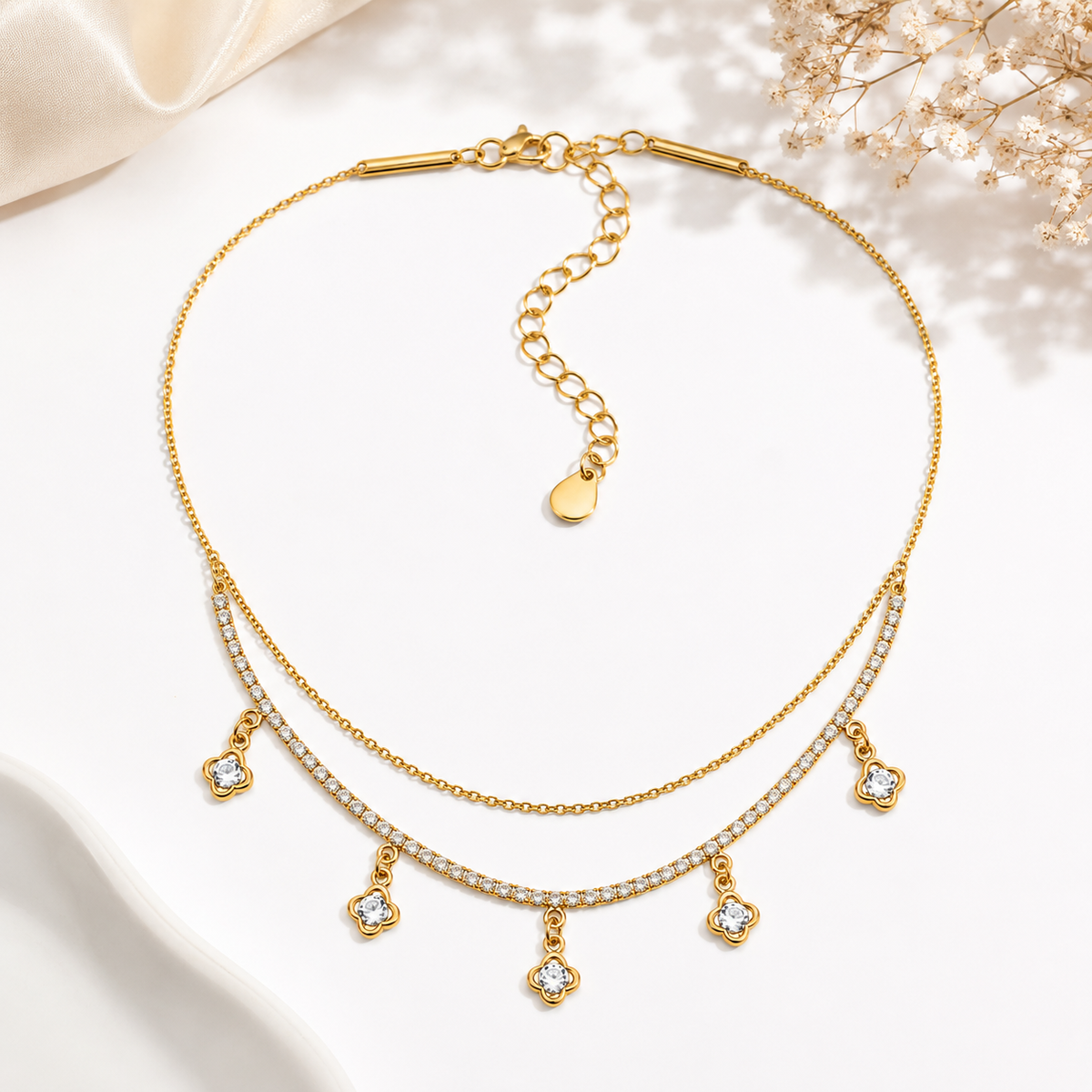 Perfect Gift for Her – Gold-Plated Mangalsutra Necklace with CZ Stones | Traditional & Modern Bridal Jewelry | Gift-Ready Packaging