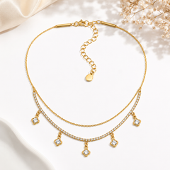 Perfect Gift for Her – Gold-Plated Mangalsutra Necklace with CZ Stones | Traditional & Modern Bridal Jewelry | Gift-Ready Packaging