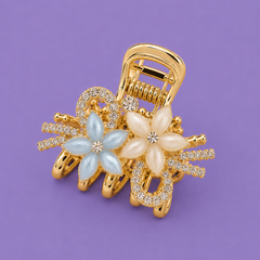 Crystal Floral Hair Claw Clip | Elegant Rhinestone Flower Hair Accessory