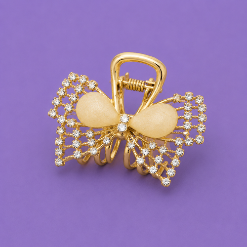 Crystal Bow Hair Claw Clip | Elegant Rhinestone Hair Accessory