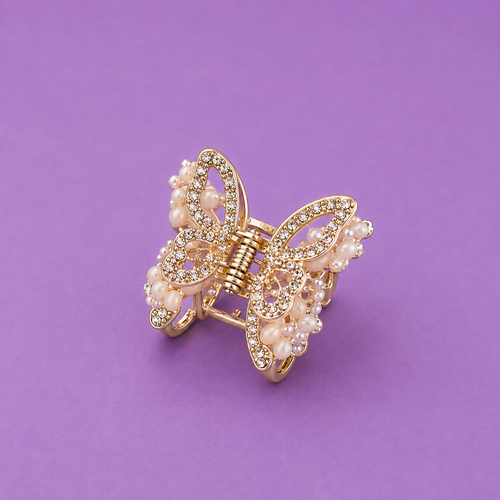 Butterfly Crystal Hair Claw Clip | Elegant Rhinestone Butterfly Hair Accessory