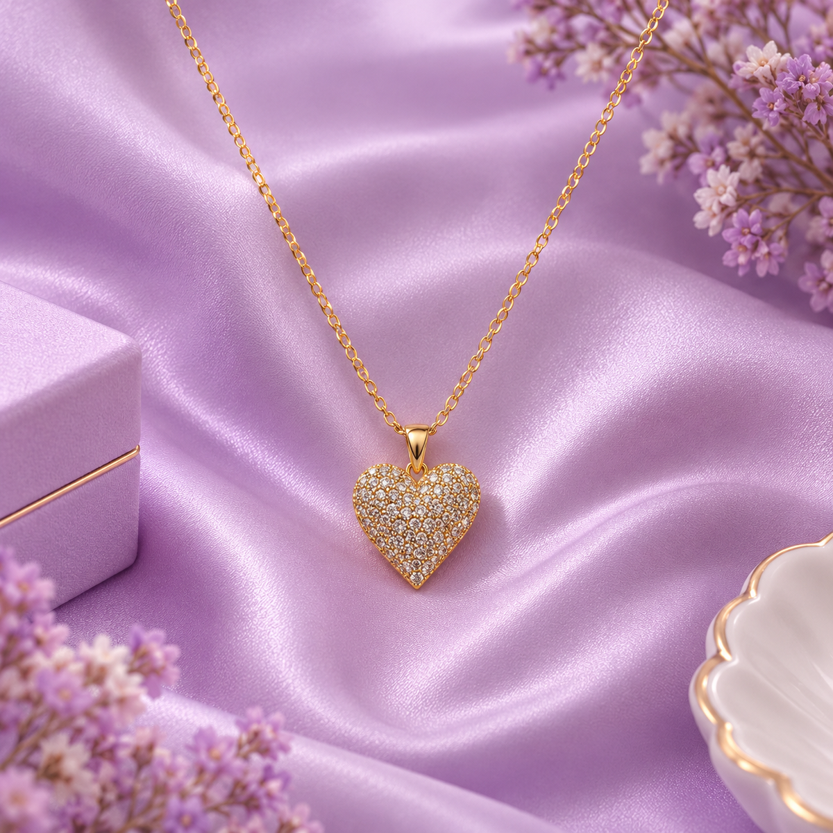 Gold-Tone Charm Pendant Necklace Collection with Cubic Zirconia Accents