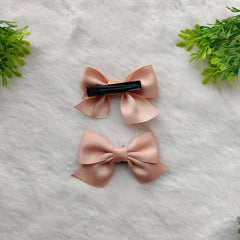 Satin Ribbon Bow Hair Clips Set of 2 | Elegant Cute Hair Accessories for Women & Girls