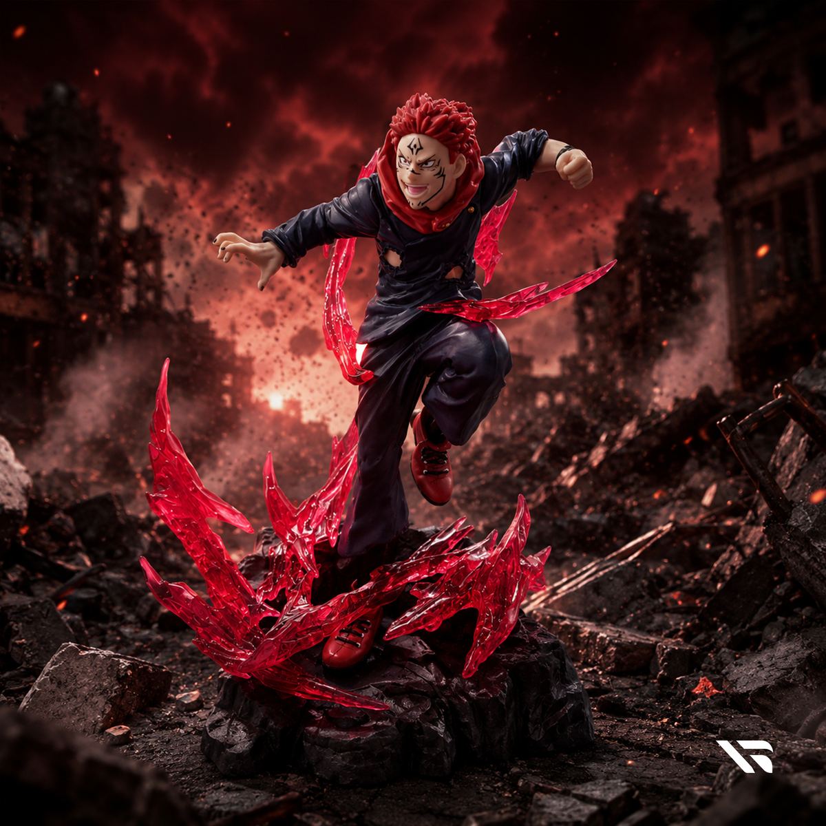 Jujutsu Kaisen Ryomen Sukuna Battle Effect Figure | Anime Collectible Display Statue