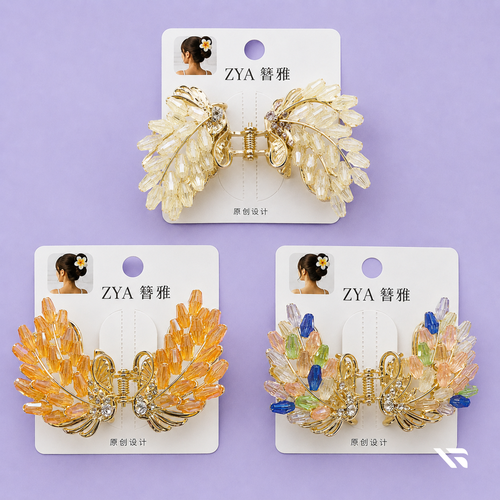 Crystal Wing Hair Claw Clip | Luxury Rhinestone Butterfly Hair Accessory