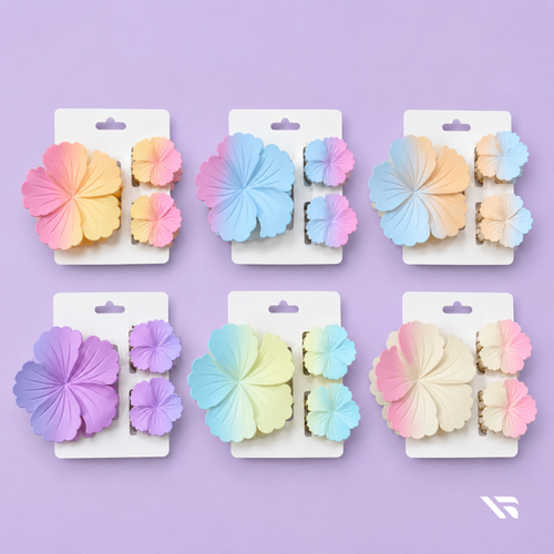 Pastel Floral Hair Clip Set | Cute Flower Hair Accessories