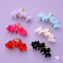 Butterfly Floral Hair Claw Clip | Elegant Pearl Hair Accessories