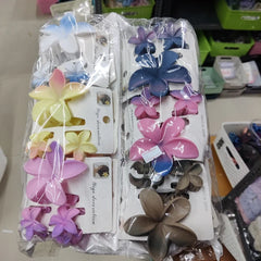 Tropical Flower Hair Claw Clip Set | Floral Matte Hair Accessories